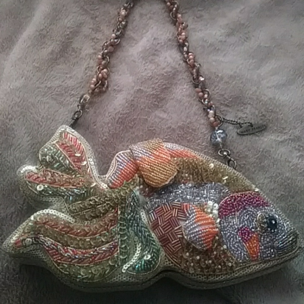 Beaded and sequin fish mary francis purse